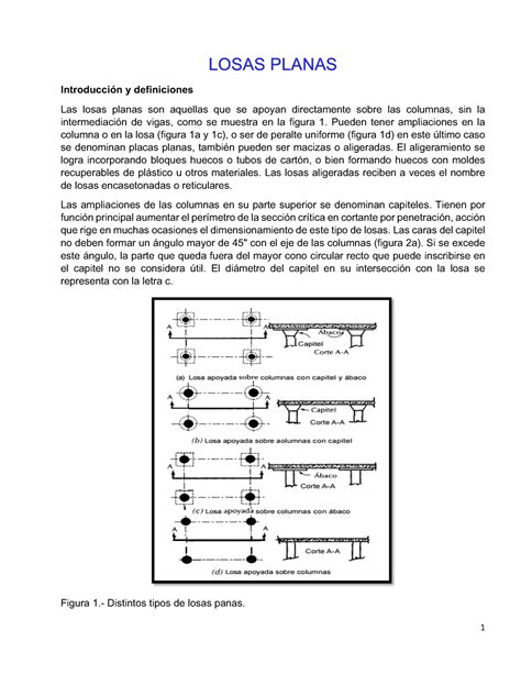 Tipos De Losas Y Elementos Estructurales Losas Planas Introducci N Y