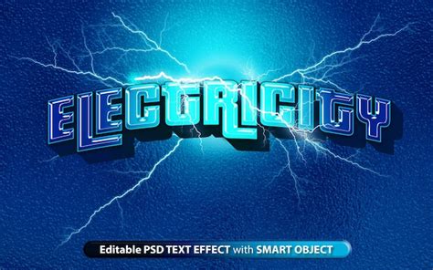 Premium Psd Psd Electricity Editable Text Effect Template