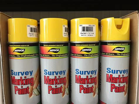 Aervoe 202 Yellow Survey Marking Paint 20 Oz Cans 17 Oz Net Weight