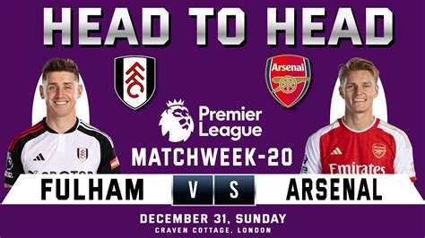 Fulham Vs Arsenal Prediction And Head To Head Stats Matchweek 20 Epl 202324 Youtube