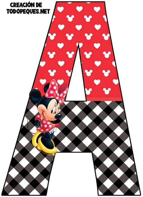 Letras Decoradas De Minnie Para Imprimir Abecedarios Para Imprimir