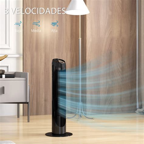 Ventilador Vertical - HOMCOM Ventilador de Torre 45W Ventilador Vertical Silencioso con 3 ...