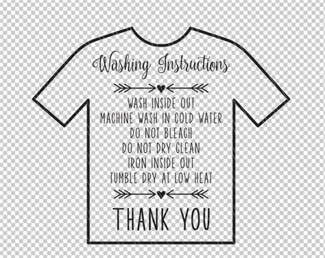 Tshirt Washing Instructions Svg Care Card Svg Washing Etsy