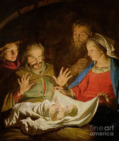 The Adoration Of The Shepherds Painting By Matthias Stomer Fine Art