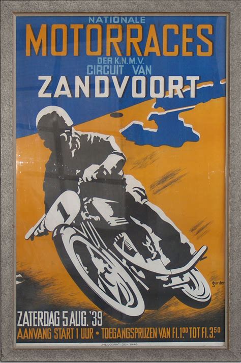 Zandvoort Vintage Motorcycle Racing Poster Vintage Motorcycle