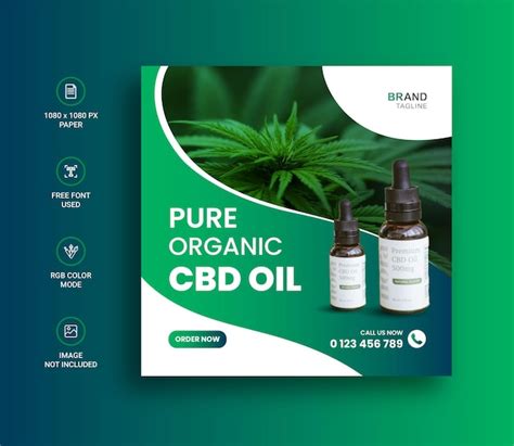 Premium Vector Hemp Oil Extract Social Media Instagram Post And