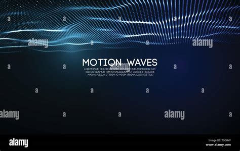 3D Glowing Abstract Digital Wave Particles Futuristic Vector