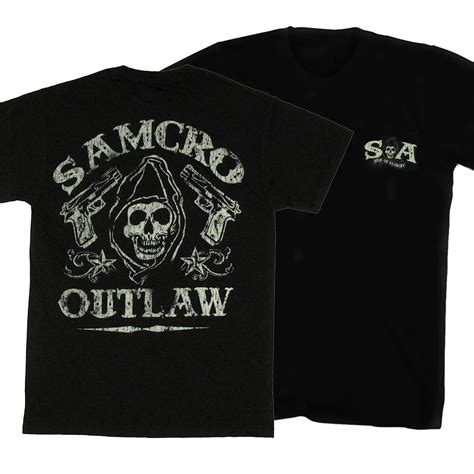 Camiseta De Sons Of Anarchy SAMCRO Outlaw Para Hombre Camisa Informal