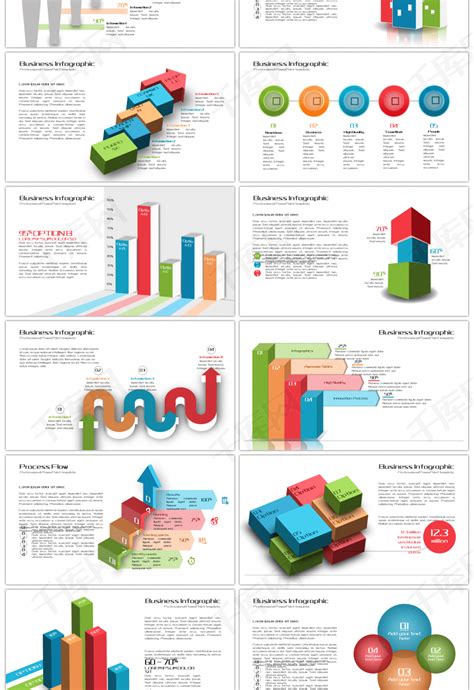30套彩色3d创意ppt图表合集ppt模板免费下载 Ppt模板 千库网