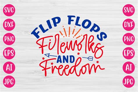 Flip Flops Fireworks And Freedom SVG DESIGN By DesignAdda TheHungryJPEG