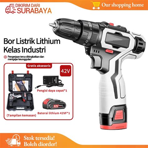 Jual Bor Cordless Dengan Isi Ulang Baterai Lithium 42V 12V Elektrik