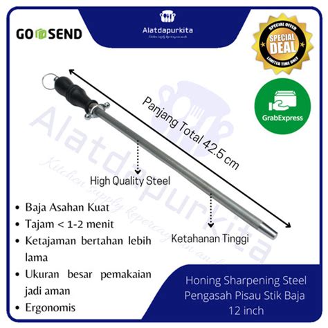 Promo Pengasah Pisau Asahan Stik Besi Honing Bar Sharpening Steel