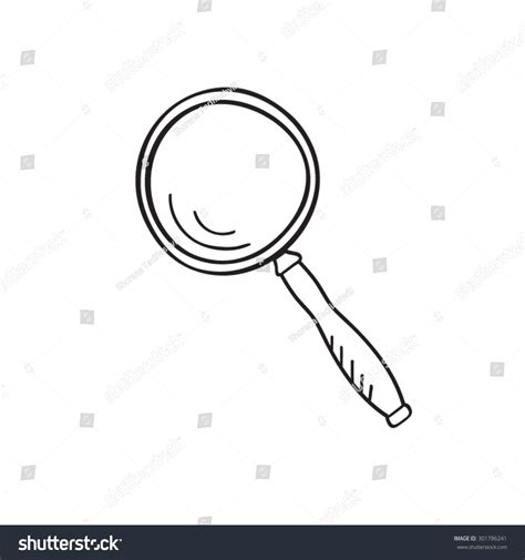 Magnifying Glass Doodle Style Vector Illustration Stock Vector Royalty