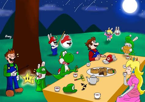 Mid Autumn Festival Mario Rabbids Kingdom Battle Fan Art Mario Amino
