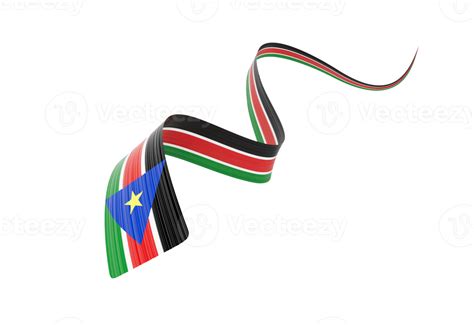 D Flag Of South Sudan D Wavy Shiny South Sudan Ribbon Flag D