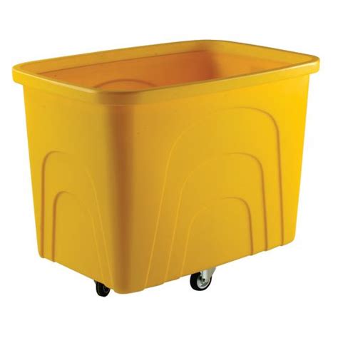 Slingsby Robust Rim Tapered Plastic Container Trucks Yellow Castors In