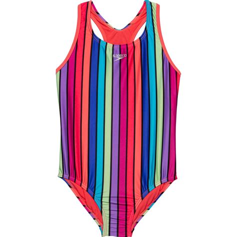 Speedo Big Girls Printed Racerback One Piece Swimsuit Upf 50 Save 48