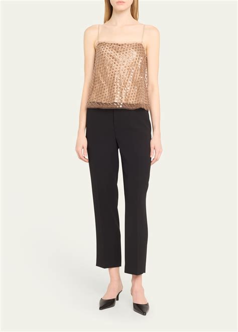 Vince Crepe Tailored Straight Leg Pants Bergdorf Goodman