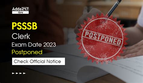 Psssb Clerk Exam Date Postponed Check Official Notice