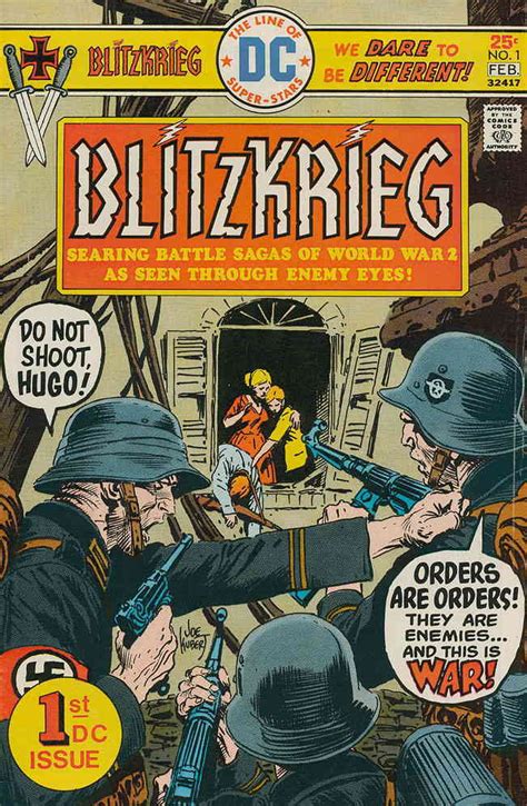 Blitzkrieg 1 Vg Dc Low Grade Comic Joe Kubert World War 2 Comic Books Bronze Age Dc