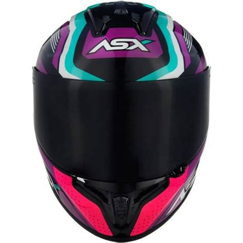 Capacete Asx Draken Cougar Preto Rosa Azul Grid Motors