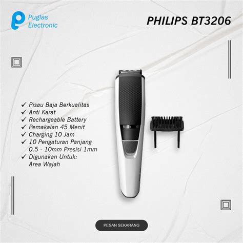 Jual Mesin Cukur Elektrik Philips BT3206 Alat Pencukur Kumis Jenggot