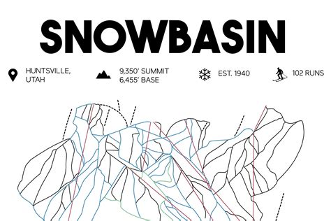 Snowbasin Ski Map Snowbasin Trail Map - Etsy