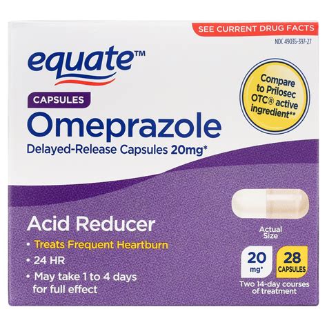 Equate Omeprazole Delayed Release Capsules Mg Count Walmart