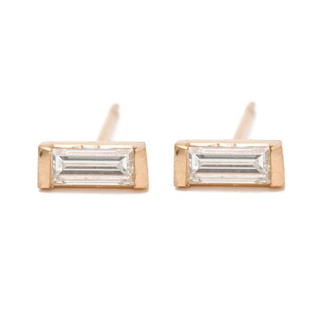 diamond baguette earrings - lenawald