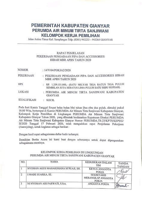 Detail Contoh Berita Acara Kegiatan Koleksi Nomer 23