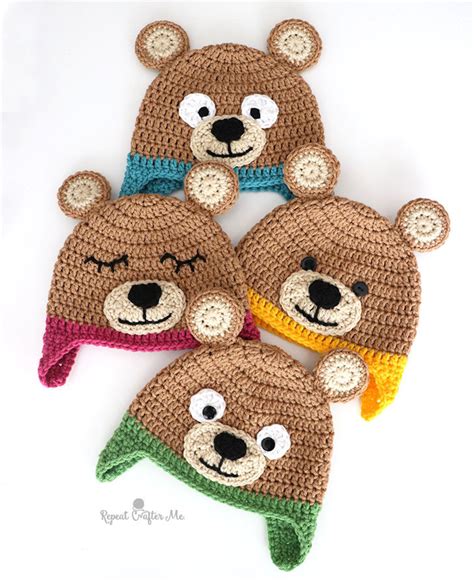 Crochet Bernat Bear Hat Repeat Crafter Me