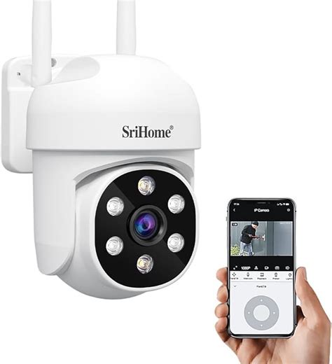 Srihome SH061 Cámara de Seguridad Exterior WiFi 360 FHD 1080P Pan