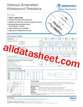 W22 Datasheet PDF Welwyn Components Limited