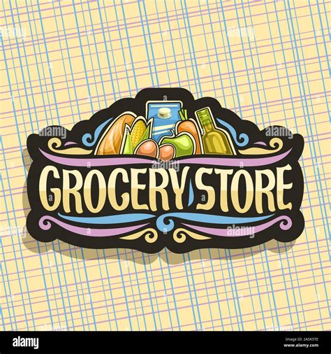 Vector Logo For Grocery Store Black Sign With Cooking Oil French