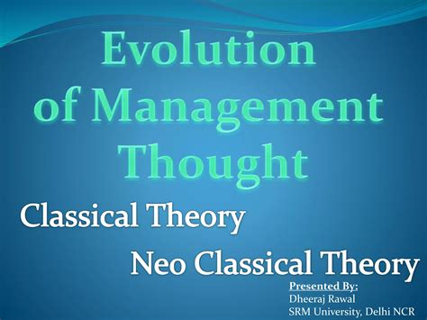 Classical And Neo Classical Theory Ppt