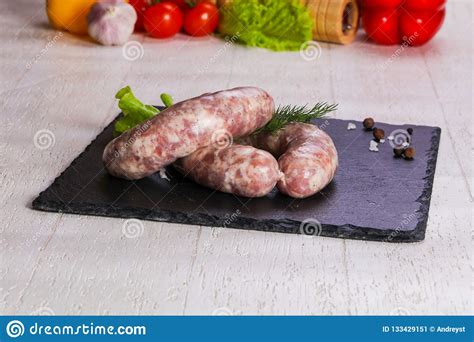 Salsichas De Carne De Porco Cruas Imagem De Stock Imagem De Frescor