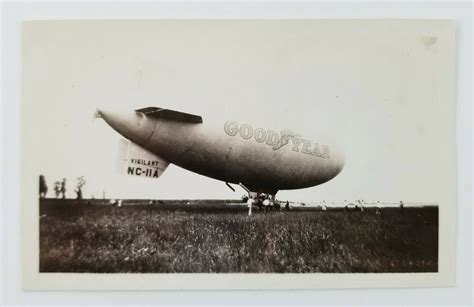 Vintage Snapshot Photograph Goodyear Blimp Vigilant Nc 11a Ebay