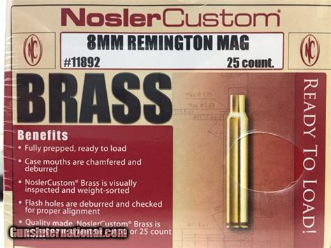 Nosler Custom Mm Remington Magnum Unprimed Brass Cases