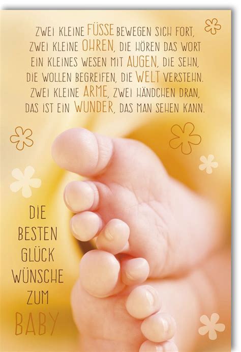 Glückwunschkarte zur Geburt Zwei kleine Babyfüße Futura mamá Mamá