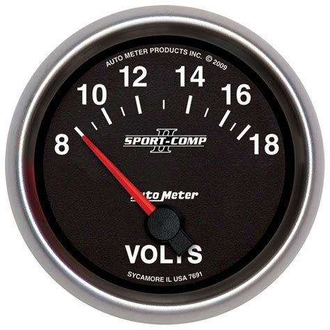 Autometer Atm7691 Sport Comp Ii 2 58 Voltmeter W Air Core 8 18v