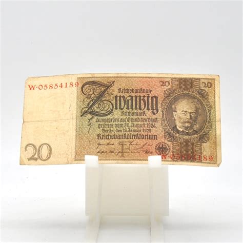 Alte Banknote über 20 Reichsmark Deutschland