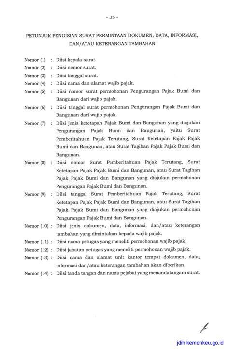 Pmk Tahun Permohonan Pengurangan Pbb Pajak Peraturan Pt