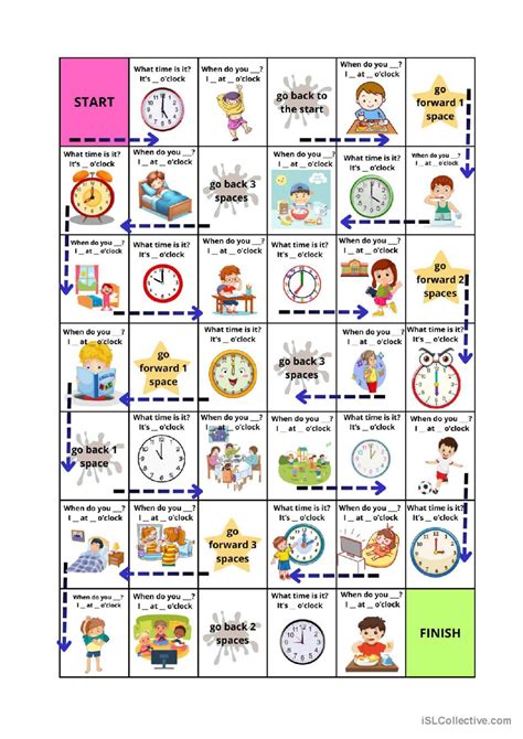 Daily Routines and O Clock Board Gam Français FLE fiches pedagogiques