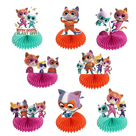 Super Kitties Party Decorations Honeycomb Centerpiece Pieces Cartoon