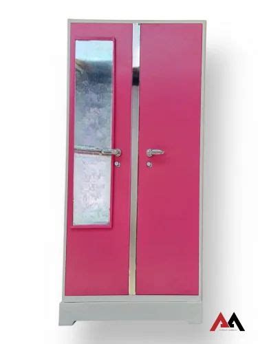 With Locker Door Stainless Steel Almirah Shelves With Mirror At