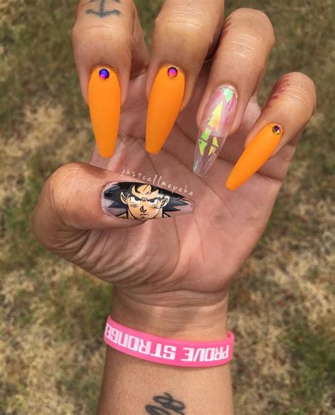 Dragon Ball Z Nails By Impeakablenails Pinterest Hair Nails And