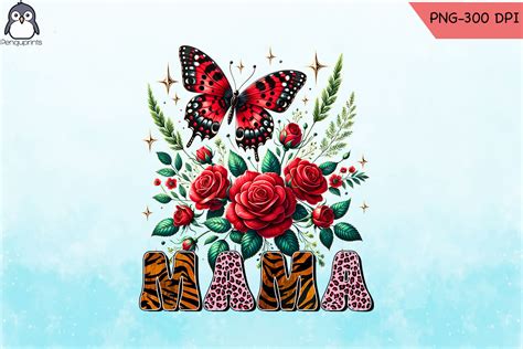 Mama Butterfly Flower Sublimation Png Graphic By Penguprints Creative