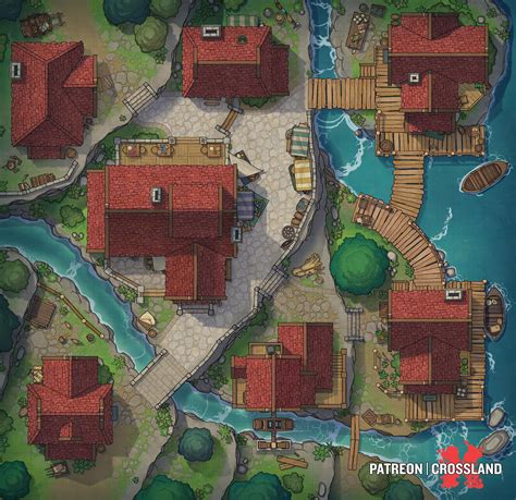 Ruined Village Center R Battlemaps