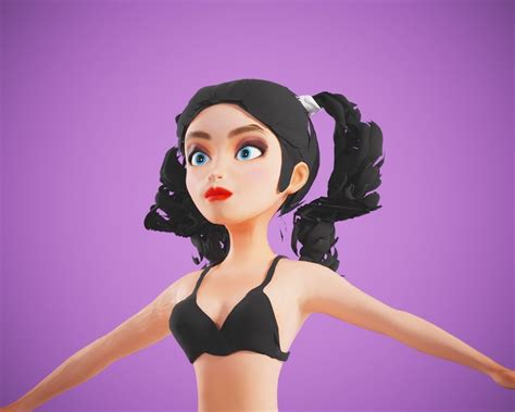 3d Model Cartoon Girl Vr Ar Low Poly Cgtrader