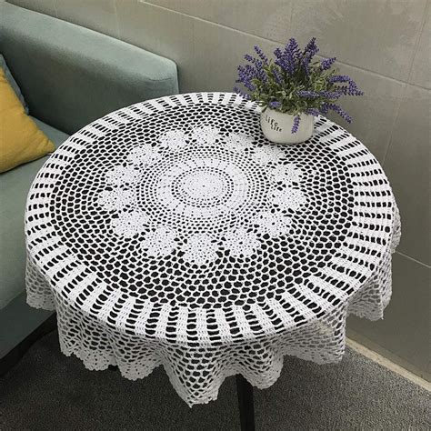 Amazon Hetao 100 Cotton Handmade Crochet Round Tablecloth Doilies